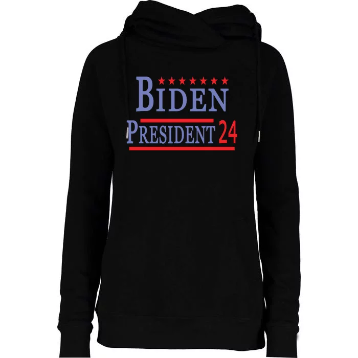 Support Joe Biden For President 2024 Presidential Election Long Sleeve Womens Funnel Neck Pullover Hood