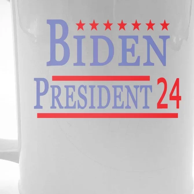 Support Joe Biden For President 2024 Presidential Election Long Sleeve Front & Back Beer Stein