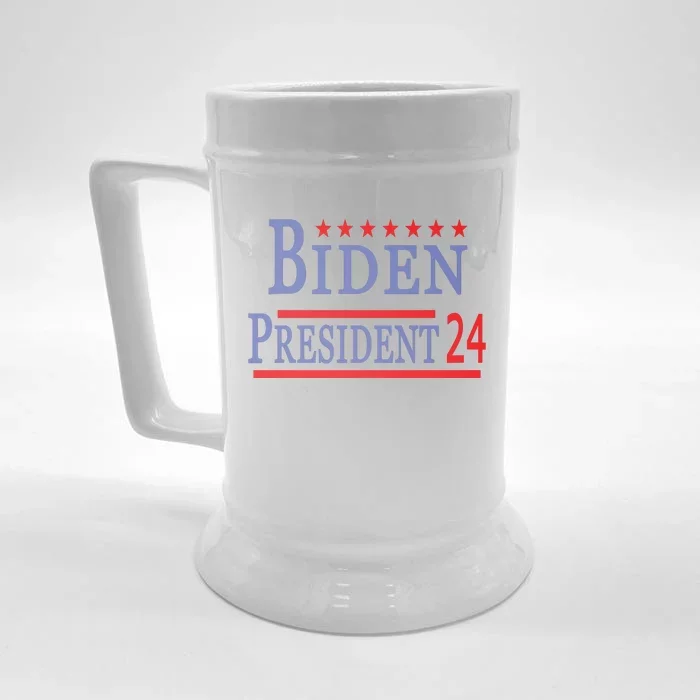 Support Joe Biden For President 2024 Presidential Election Long Sleeve Front & Back Beer Stein