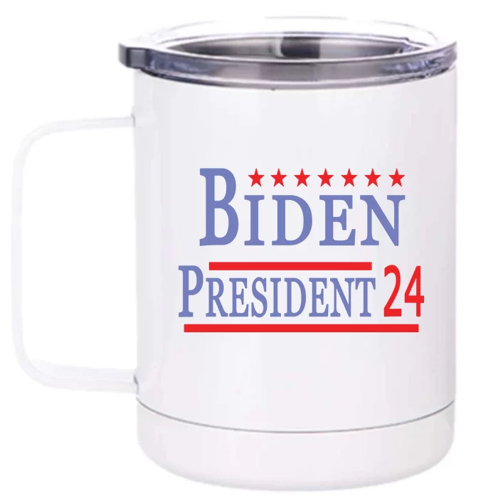 Support Joe Biden For President 2024 Presidential Election Long Sleeve Front & Back 12oz Stainless Steel Tumbler Cup