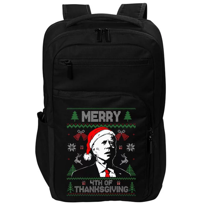 Santa Joe Biden Merry Thanksgiving Ugly Christmas Impact Tech Backpack