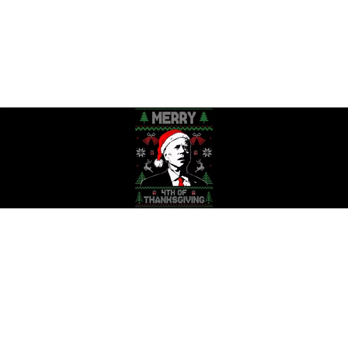 Santa Joe Biden Merry Thanksgiving Ugly Christmas Bumper Sticker