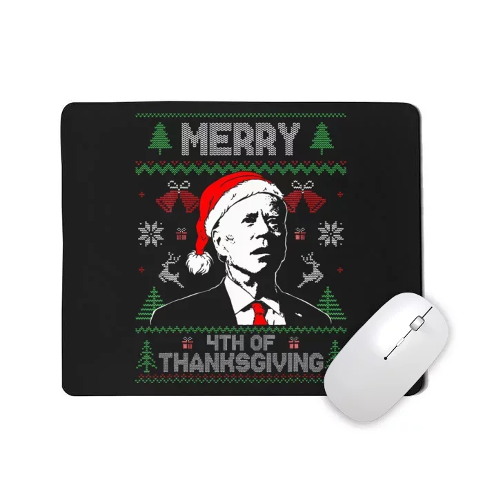 Santa Joe Biden Merry Thanksgiving Ugly Christmas Mousepad