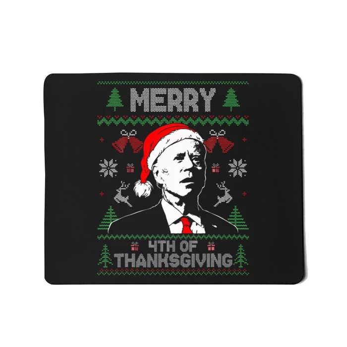 Santa Joe Biden Merry Thanksgiving Ugly Christmas Mousepad