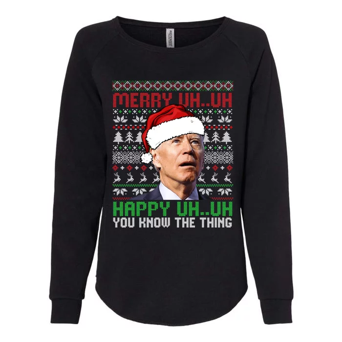 Santa Joe Biden Merry Uh Uh Christmas Ugly Sweater Gift Womens California Wash Sweatshirt