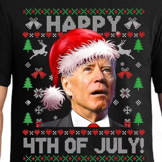 Santa Joe Biden Happy 4th Of July Ugly Christmas Meaningful Gift Pajama Set