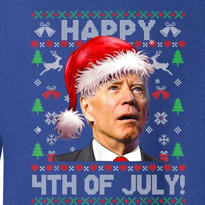 Santa Joe Biden Happy 4th Of July Ugly Christmas Meaningful Gift Toddler Sweatshirt