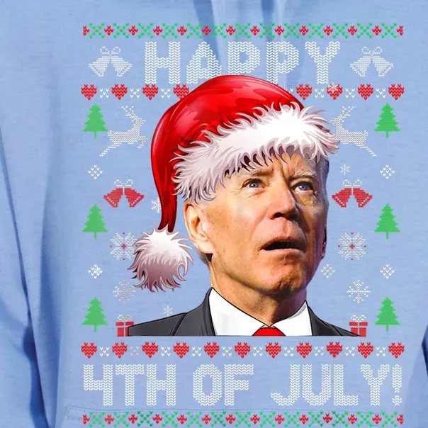 Santa Joe Biden Happy 4th Of July Ugly Christmas Meaningful Gift Unisex Surf Hoodie