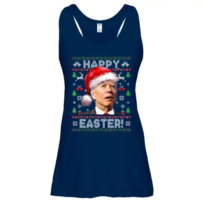 Santa Joe Biden Happy Easter Ugly Christmas Sweater Ladies Essential Flowy Tank