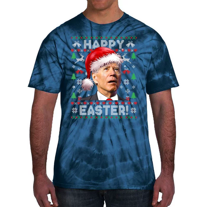 Santa Joe Biden Happy Easter Ugly Christmas Sweater Tie-Dye T-Shirt