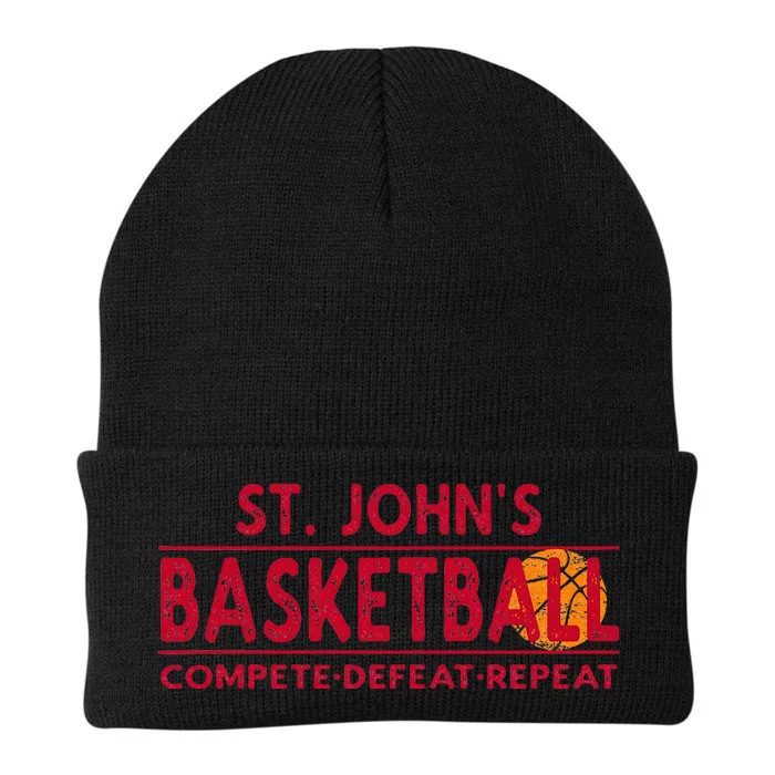 St. Johns Basketball Compete Defeat Repeat Knit Cap Winter Beanie