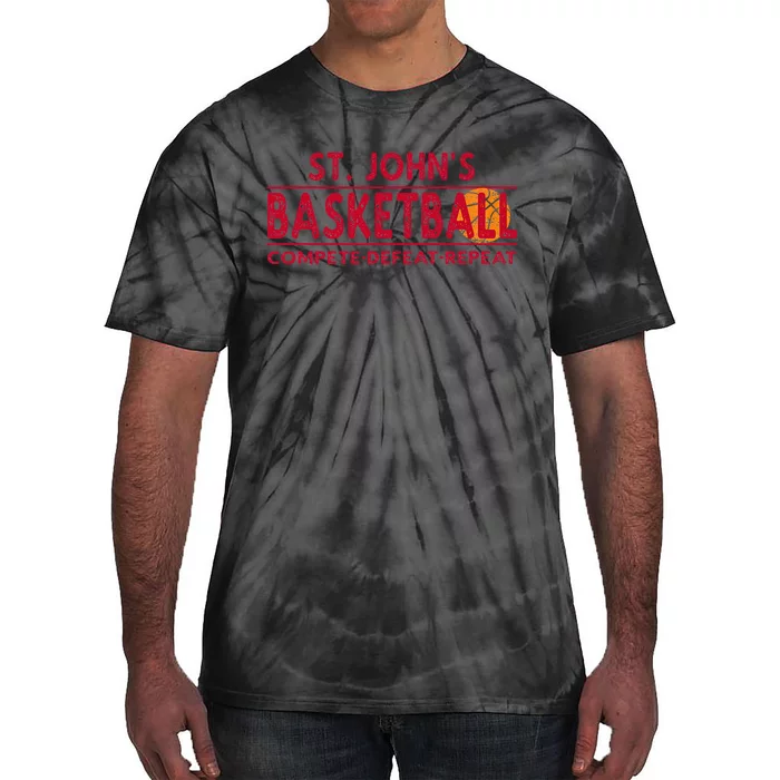 St. Johns Basketball Compete Defeat Repeat Tie-Dye T-Shirt