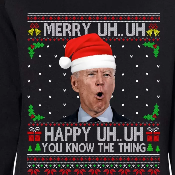 Santa Joe Biden Merry Uh Uh Christmas Ugly Sweater Womens California Wash Sweatshirt