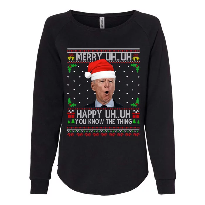 Santa Joe Biden Merry Uh Uh Christmas Ugly Sweater Womens California Wash Sweatshirt