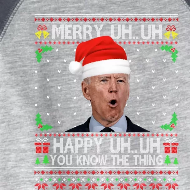 Santa Joe Biden Merry Uh Uh Christmas Ugly Sweater Toddler Fine Jersey T-Shirt