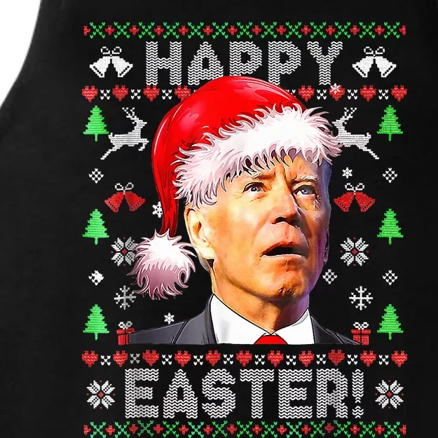 Santa Joe Biden Happy Easter Ugly Christmas Ladies Tri-Blend Wicking Tank