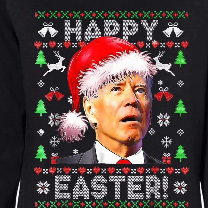 Santa Joe Biden Happy Easter Ugly Christmas Womens California Wash Sweatshirt