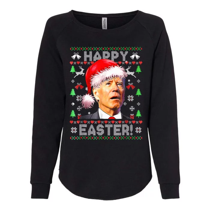 Santa Joe Biden Happy Easter Ugly Christmas Womens California Wash Sweatshirt