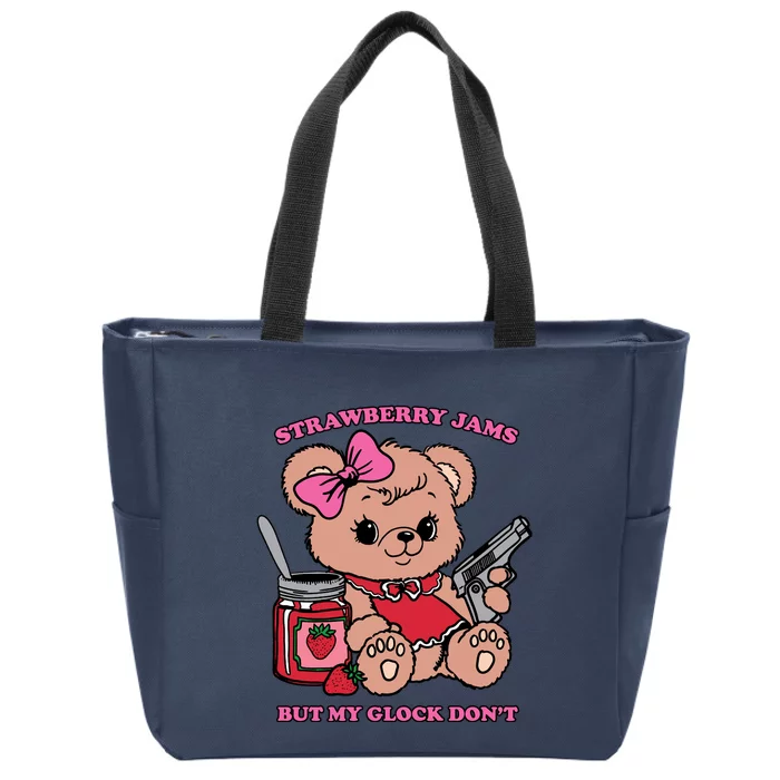 Strawberry Jams But My Guns Don’T. Zip Tote Bag