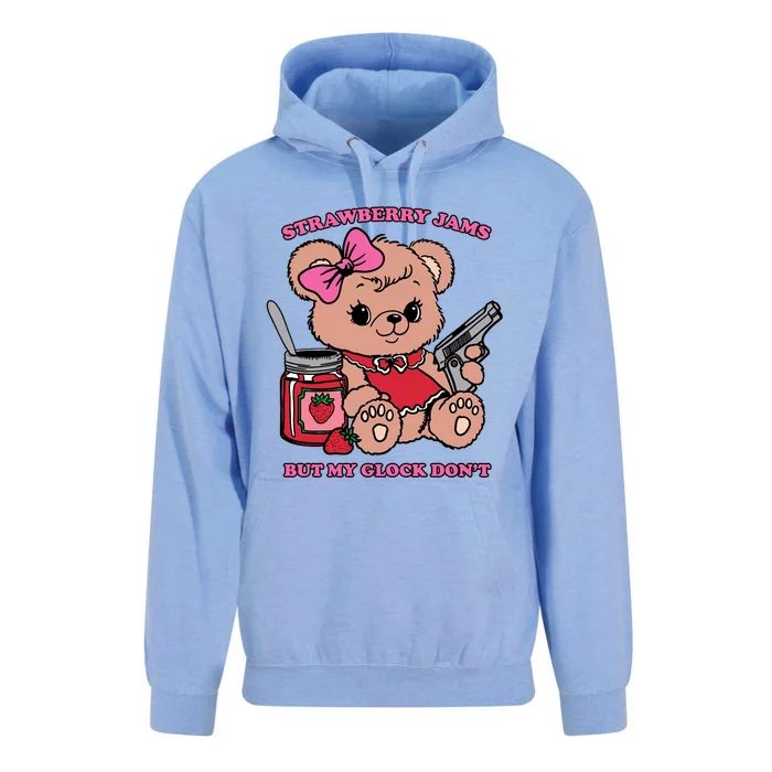 Strawberry Jams But My Guns Don’T. Unisex Surf Hoodie