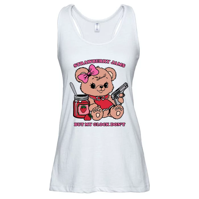 Strawberry Jams But My Guns Don’T. Ladies Essential Flowy Tank