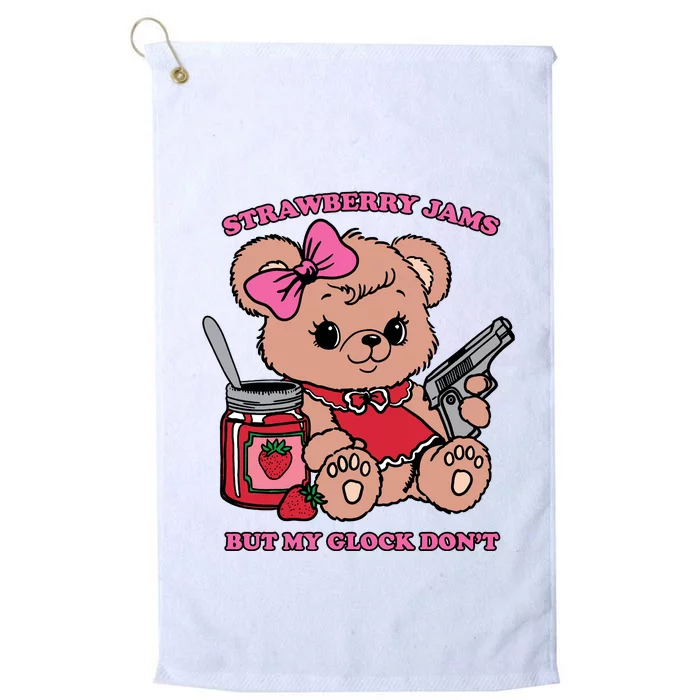 Strawberry Jams But My Guns Don’T. Platinum Collection Golf Towel