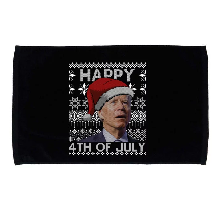 Santa Joe Biden Happy 4th Of July Ugly Christmas Gift Microfiber Hand Towel