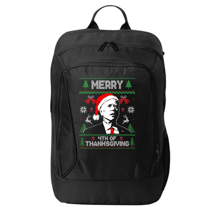 Santa Joe Biden Merry Thanksgiving Ugly Christmas Gift City Backpack