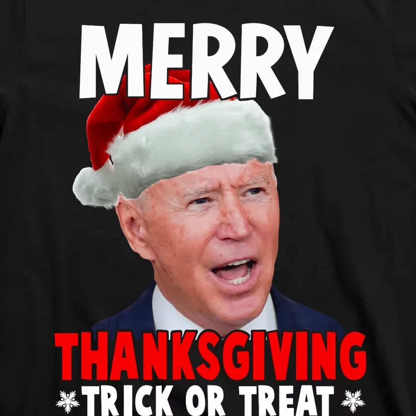 Santa Joe Biden Merry Thanksgiving Christmas Ugly Sweater T-Shirt