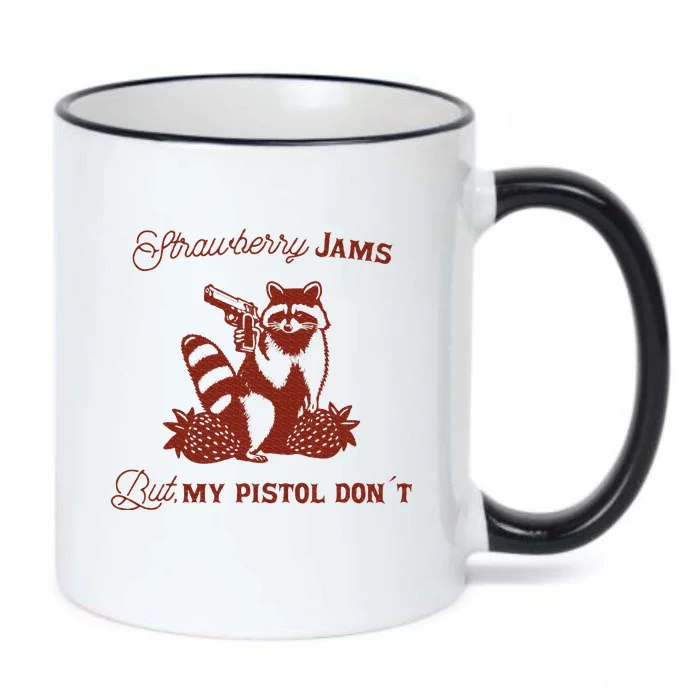 Strawberry Jams But My Pistol DonT Racoon Black Color Changing Mug