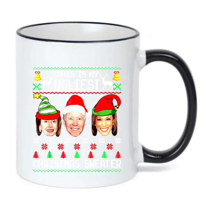 Santa Joe Biden This Is My Ugliest Christmas Sweater Ugly Black Color Changing Mug