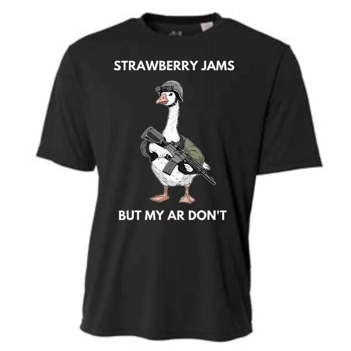 Strawberry Jams But My Ar DonT Silly Goose Cooling Performance Crew T-Shirt