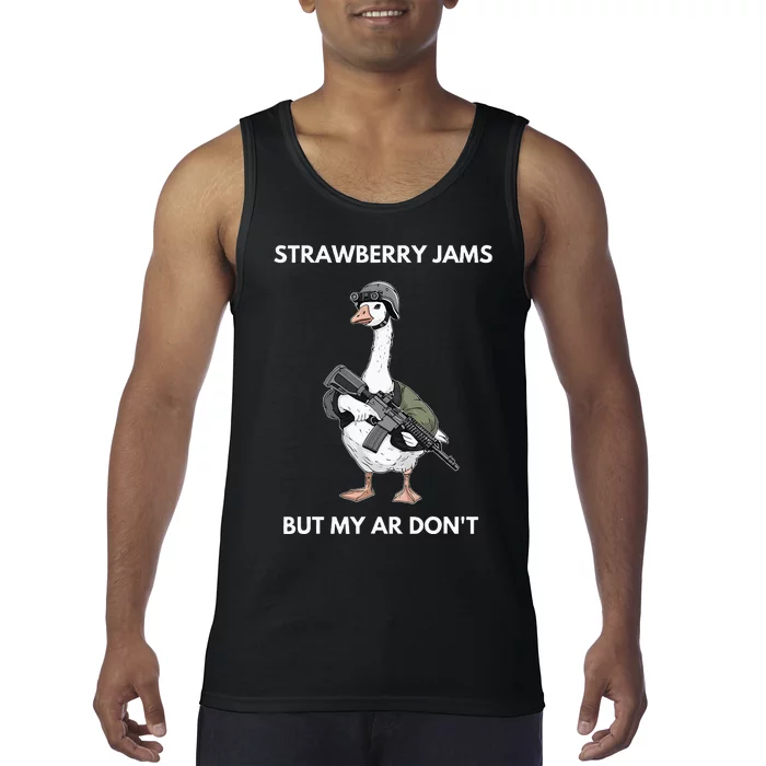 Strawberry Jams But My Ar DonT Silly Goose Tank Top