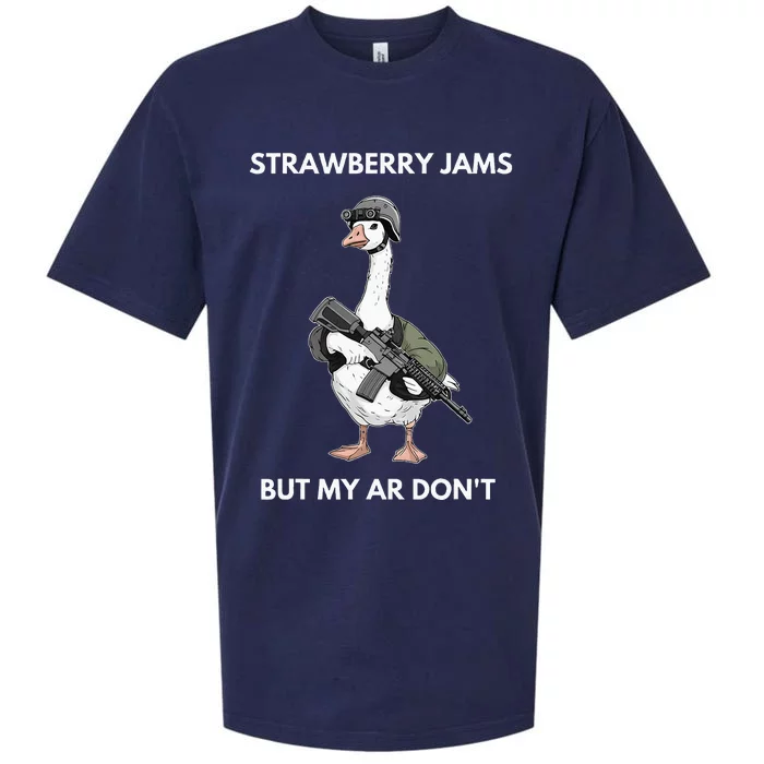 Strawberry Jams But My Ar DonT Silly Goose Sueded Cloud Jersey T-Shirt