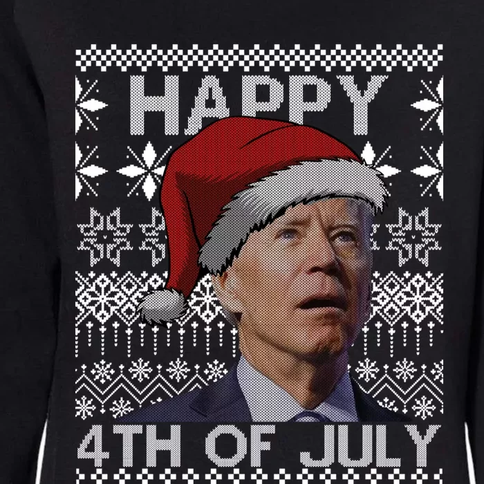 Santa Joe Biden Happy 4th Of July Ugly Christmas Gift Womens California Wash Sweatshirt