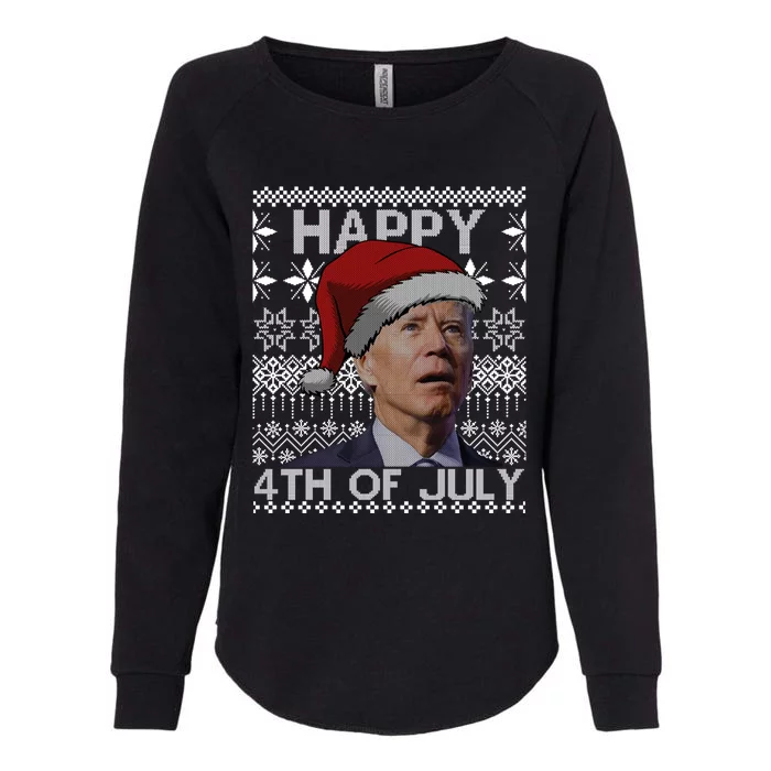 Santa Joe Biden Happy 4th Of July Ugly Christmas Gift Womens California Wash Sweatshirt