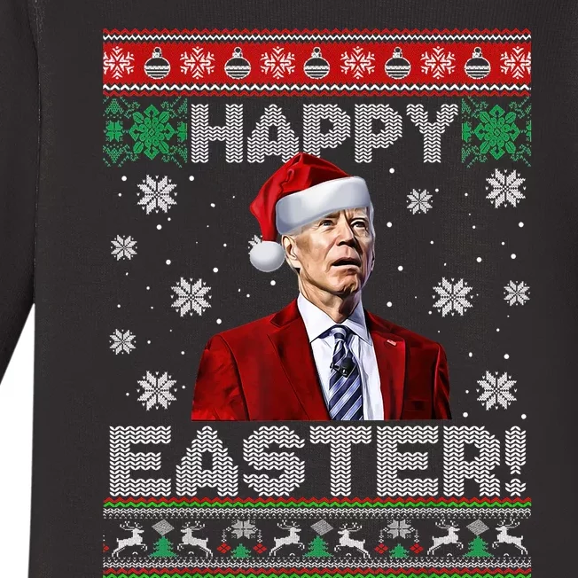 Santa Joe Biden Happy Easter Ugly Sweater Funny Christmas Sweatshirt Baby Long Sleeve Bodysuit