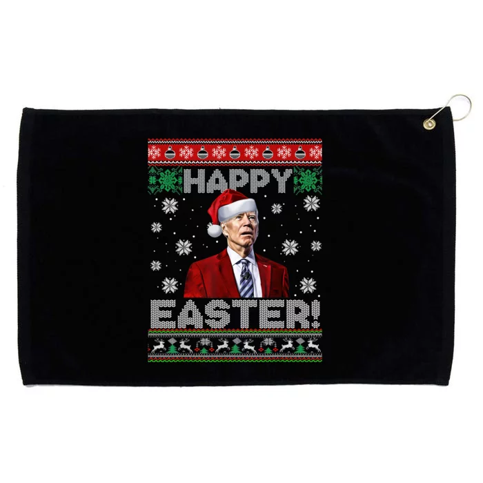 Santa Joe Biden Happy Easter Ugly Sweater Funny Christmas Sweatshirt Grommeted Golf Towel