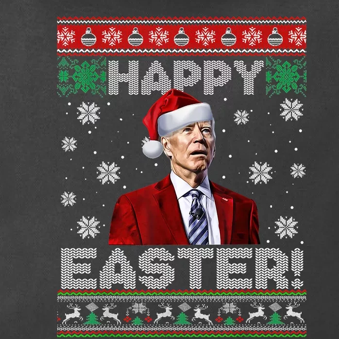 Santa Joe Biden Happy Easter Ugly Sweater Funny Christmas Sweatshirt Zip Tote Bag