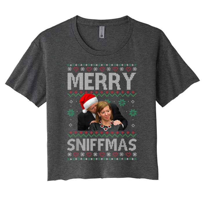 Santa Joe Biden Stephanie Carter Merry Sniffmas Christmas Women's Crop Top Tee