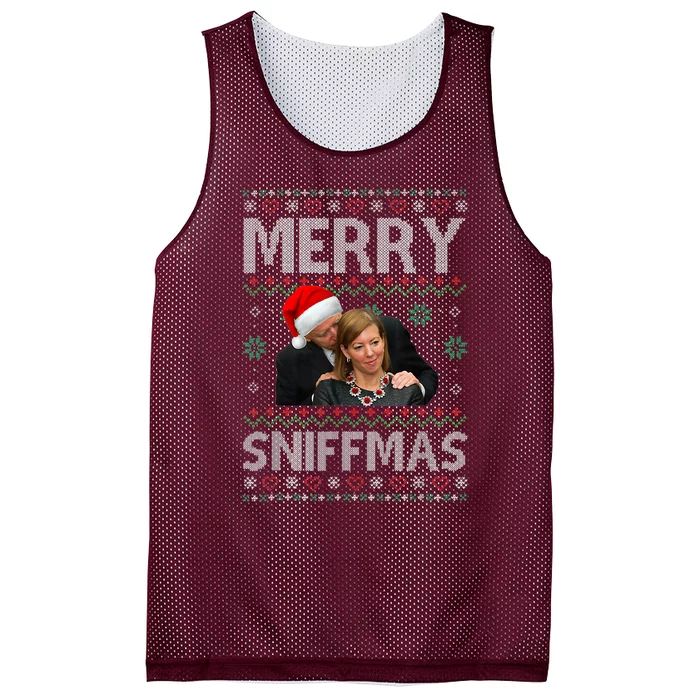 Santa Joe Biden Stephanie Carter Merry Sniffmas Christmas Mesh Reversible Basketball Jersey Tank