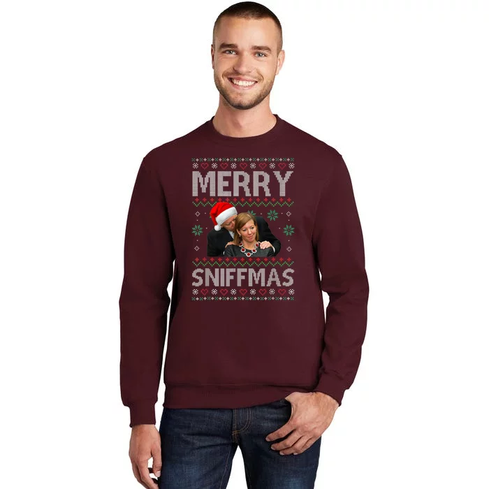 Santa Joe Biden Stephanie Carter Merry Sniffmas Christmas Tall Sweatshirt