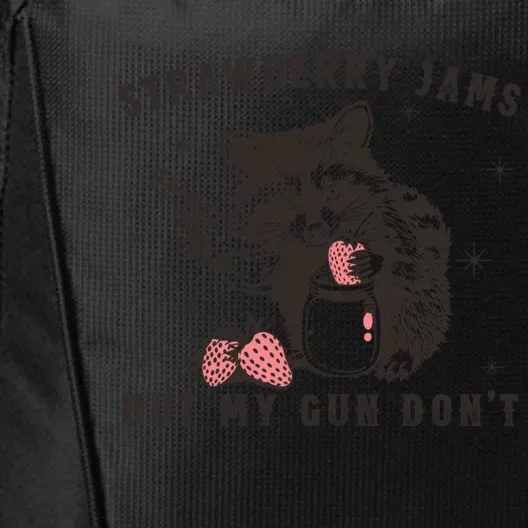 Strawberry Jams But My Gun Dont Raccoon Feral Silly Unhinged City Backpack