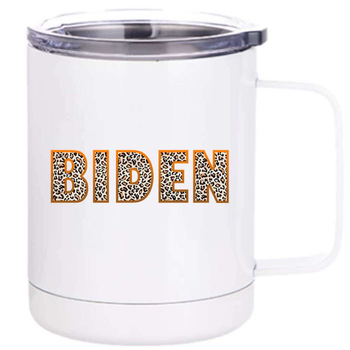 Support Joe Biden Leopard Print Trendy Biden Supporters Gift Cute Gift Front & Back 12oz Stainless Steel Tumbler Cup