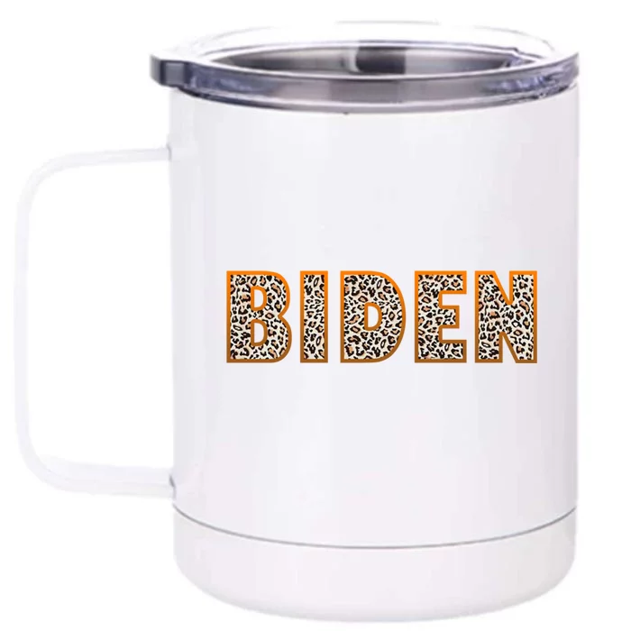 Support Joe Biden Leopard Print Trendy Biden Supporters Gift Cute Gift Front & Back 12oz Stainless Steel Tumbler Cup