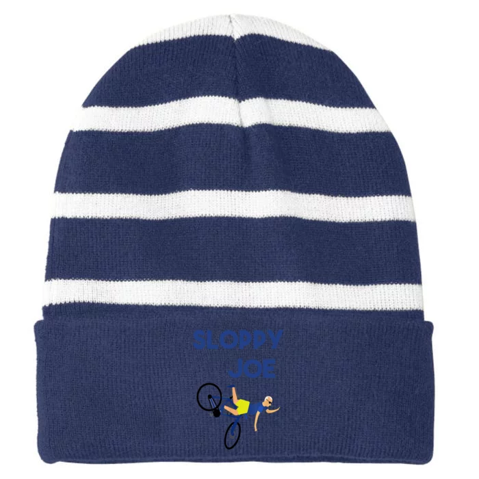 Sloppy Joe Bicycle Funny Sarcastic Striped Beanie with Solid Band