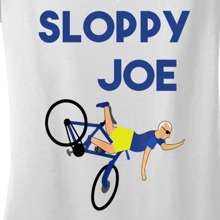 Sloppy Joe Bicycle Funny Sarcastic Women's V-Neck T-Shirt