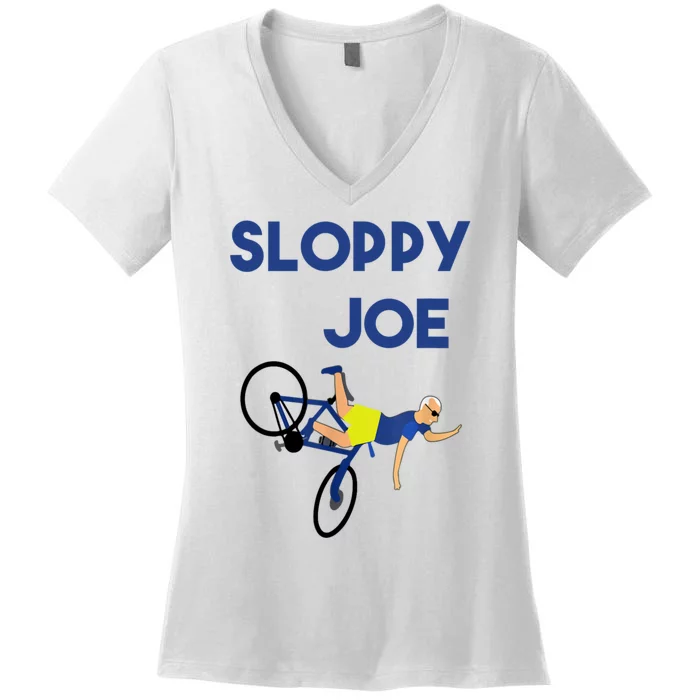 Sloppy Joe Bicycle Funny Sarcastic Women's V-Neck T-Shirt