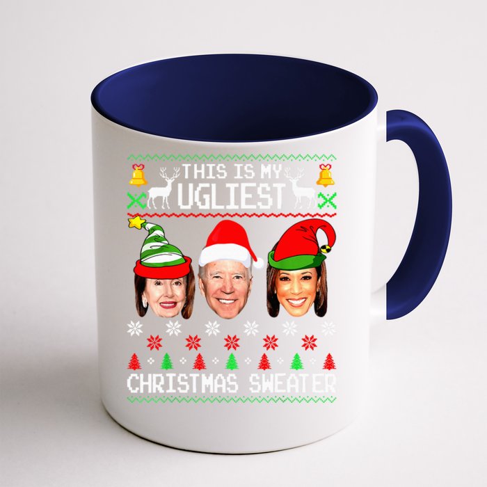 Santa Joe Biden This Is My Ugliest Christmas Sweater Ugly Front & Back Coffee Mug