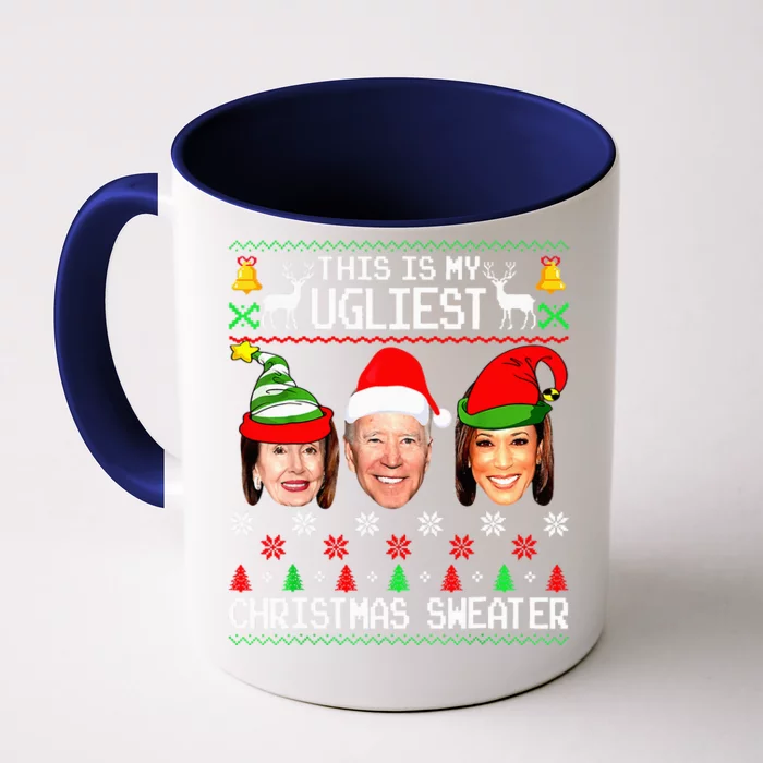 Santa Joe Biden This Is My Ugliest Christmas Sweater Ugly Front & Back Coffee Mug